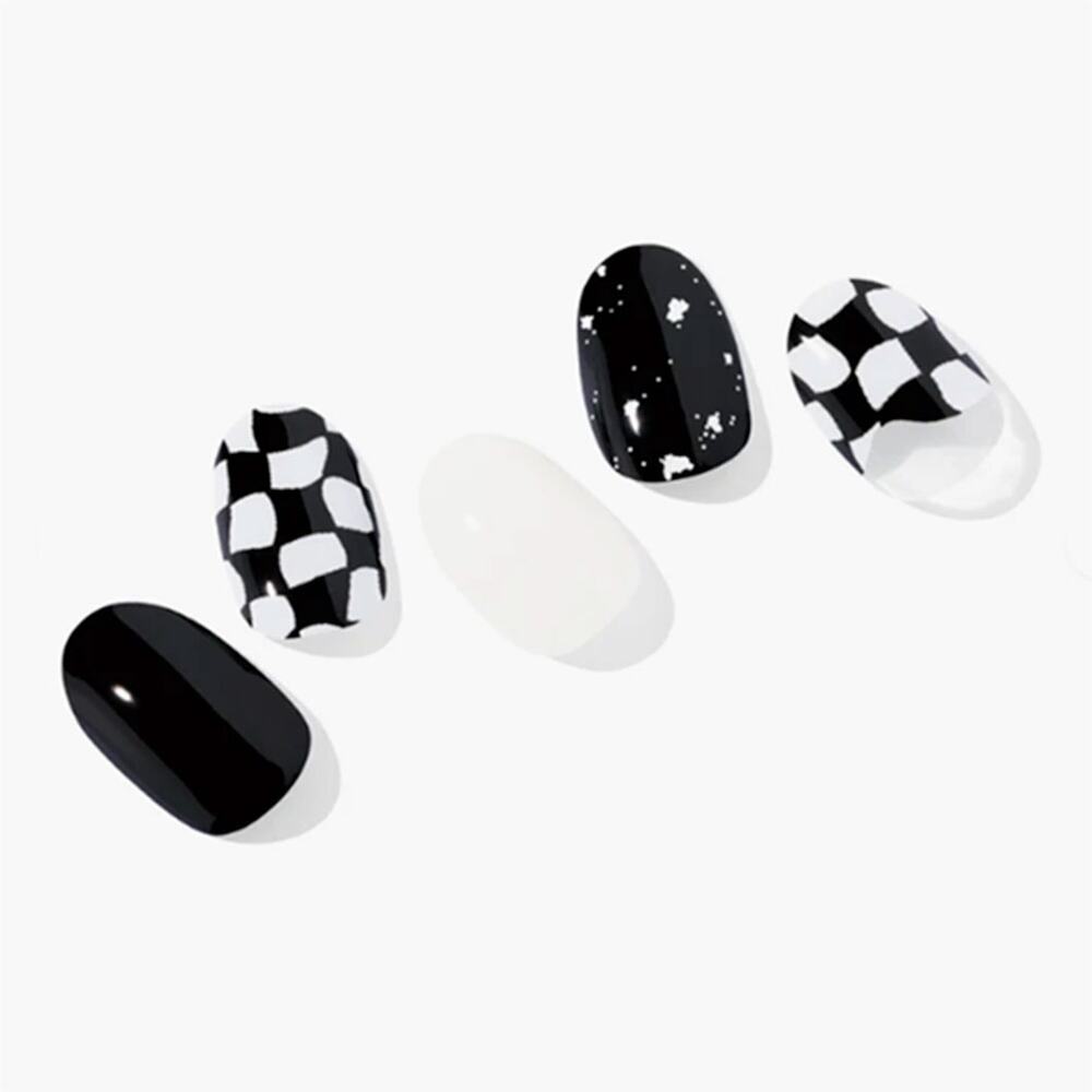 Ohora Semi Cured Gel Nail Strips N Checkers ND-349